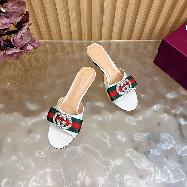 グッチ直営アウトレット店 GUCCI 2026年春夏 新作 サンダル ミュール シェリーライン ホワイト 2631245 グッチ 靴 アウトレット - 画像 (3)