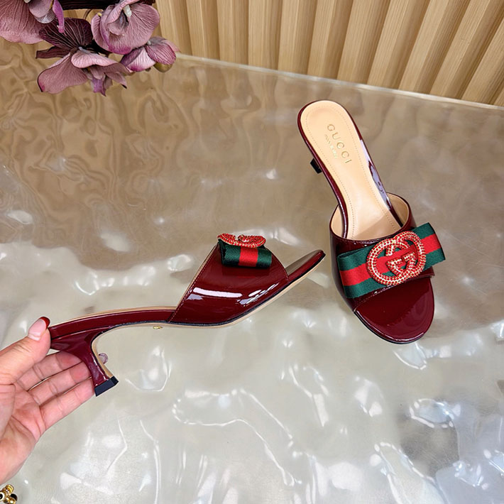 グッチ直営アウトレット店 GUCCI 2026年春夏 新作 サンダル ミュール シェリーライン レッド 2631246 グッチ 靴 サンダル - 画像 (4)