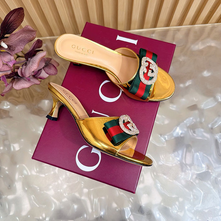 グッチ直営アウトレット店 GUCCI 2026年春夏 新作 サンダル ミュール シェリーライン ゴールド 2631247 グッチ サンダル 新作 - 画像 (8)