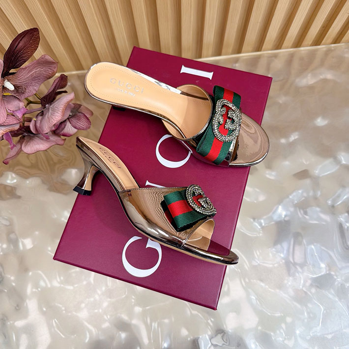 グッチ直営アウトレット店 GUCCI 2026年春夏 新作 サンダル ミュール シェリーライン ブラウン 2631248 グッチ サンダル 安い - 画像 (9)