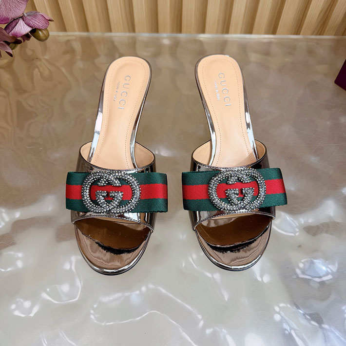 グッチ直営アウトレット店 GUCCI 2026年春夏 新作 サンダル ミュール シェリーライン ブラウン 2631248 グッチ サンダル 安い - 画像 (7)