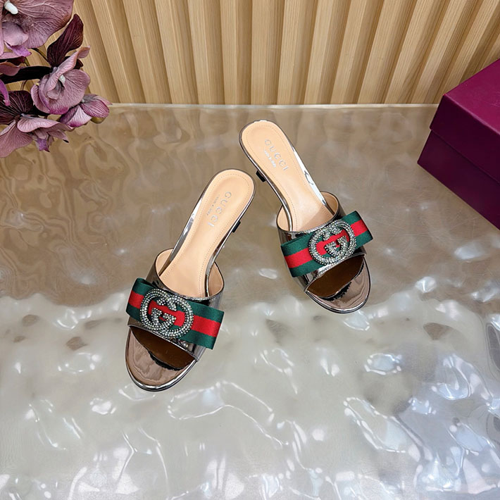 グッチ直営アウトレット店 GUCCI 2026年春夏 新作 サンダル ミュール シェリーライン ブラウン 2631248 グッチ サンダル 安い - 画像 (6)