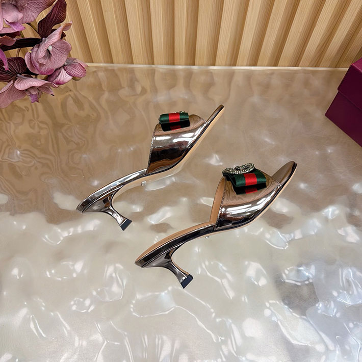 グッチ直営アウトレット店 GUCCI 2026年春夏 新作 サンダル ミュール シェリーライン ブラウン 2631248 グッチ サンダル 安い - 画像 (3)
