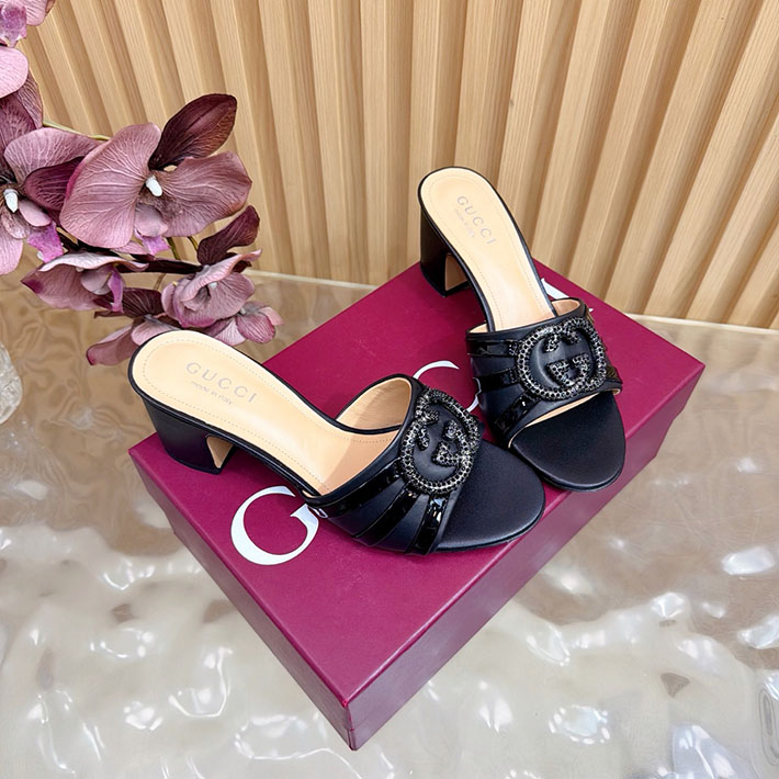 グッチ直営アウトレット店 GUCCI 2026年春夏 新作 インターロッキングG カットアウトサンダル ブラック 2631252 グッチ 靴 サンダル - 画像 (8)