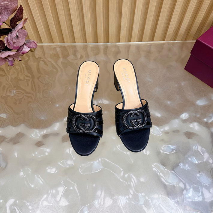 グッチ直営アウトレット店 GUCCI 2026年春夏 新作 インターロッキングG カットアウトサンダル ブラック 2631252 グッチ 靴 サンダル - 画像 (7)