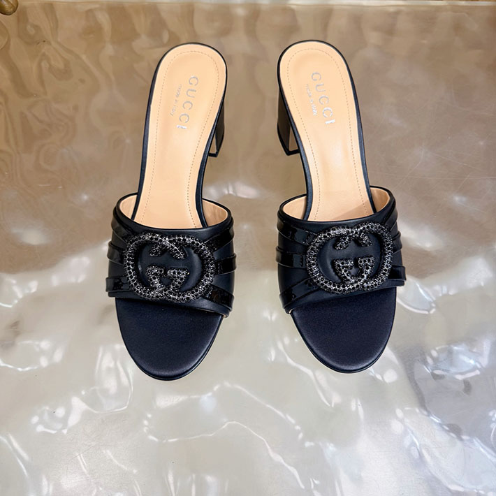 グッチ直営アウトレット店 GUCCI 2026年春夏 新作 インターロッキングG カットアウトサンダル ブラック 2631252 グッチ 靴 サンダル - 画像 (6)
