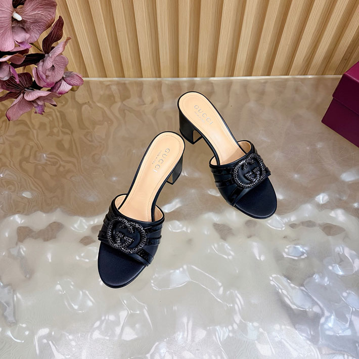 グッチ直営アウトレット店 GUCCI 2026年春夏 新作 インターロッキングG カットアウトサンダル ブラック 2631252 グッチ 靴 サンダル - 画像 (5)