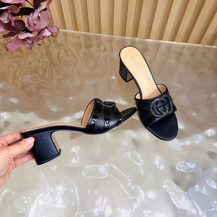 グッチ直営アウトレット店 GUCCI 2026年春夏 新作 インターロッキングG カットアウトサンダル ブラック 2631252 グッチ 靴 サンダル - 画像 (3)