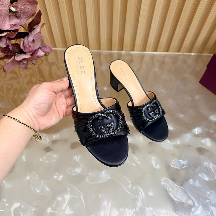 グッチ直営アウトレット店 GUCCI 2026年春夏 新作 インターロッキングG カットアウトサンダル ブラック 2631252 グッチ 靴 サンダル - 画像 (2)