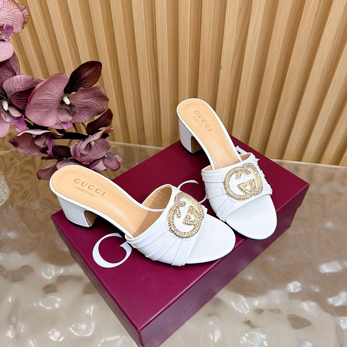 グッチ直営アウトレット店 GUCCI 2026年春夏 新作 インターロッキングG カットアウトサンダル ホワイト 2631253 グッチ 靴 安い - 画像 (8)
