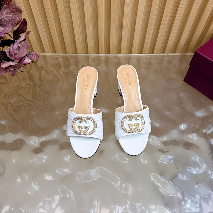 グッチ直営アウトレット店 GUCCI 2026年春夏 新作 インターロッキングG カットアウトサンダル ホワイト 2631253 グッチ 靴 安い - 画像 (7)