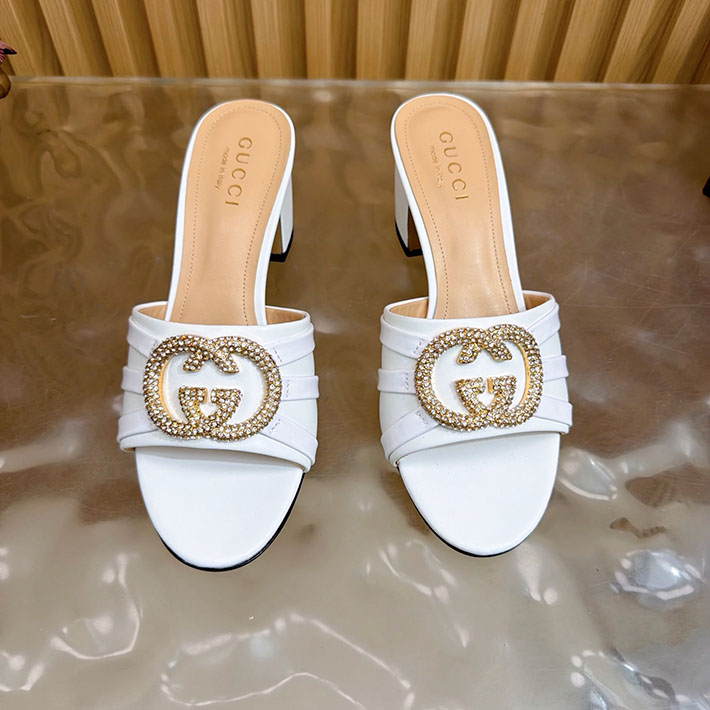 グッチ直営アウトレット店 GUCCI 2026年春夏 新作 インターロッキングG カットアウトサンダル ホワイト 2631253 グッチ 靴 安い - 画像 (6)