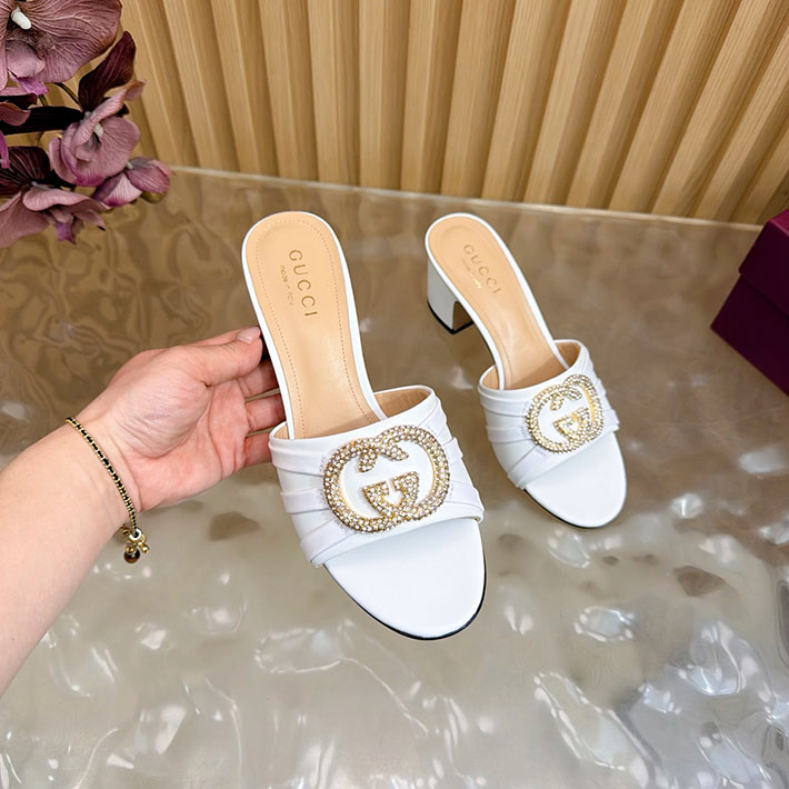 グッチ直営アウトレット店 GUCCI 2026年春夏 新作 インターロッキングG カットアウトサンダル ホワイト 2631253 グッチ 靴 安い - 画像 (2)