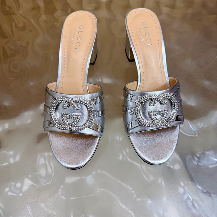 グッチ直営アウトレット店 GUCCI 2026年春夏 新作 インターロッキングG カットアウトサンダル シルバー 2631257 グッチ サンダル アウトレット - 画像 (6)