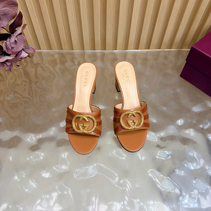 グッチ直営アウトレット店 GUCCI 2026年春夏 新作 インターロッキングG カットアウトサンダル ブラウン 2631259 グッチ サンダル レディース - 画像 (7)