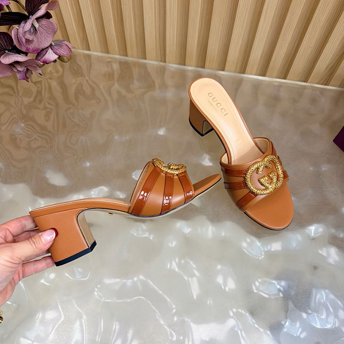 グッチ直営アウトレット店 GUCCI 2026年春夏 新作 インターロッキングG カットアウトサンダル ブラウン 2631259 グッチ サンダル レディース - 画像 (3)