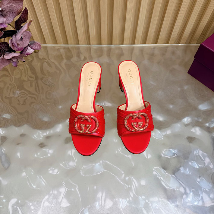 グッチ直営アウトレット店 GUCCI 2026年春夏 新作 インターロッキングG カットアウトサンダル レッド 2631260 グッチ サンダル 定価 - 画像 (7)