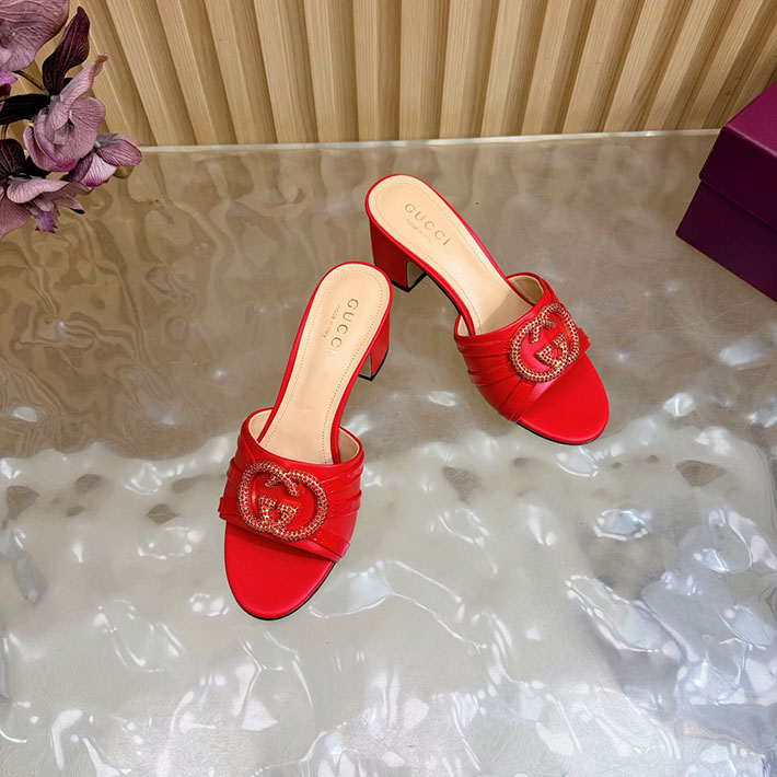 グッチ直営アウトレット店 GUCCI 2026年春夏 新作 インターロッキングG カットアウトサンダル レッド 2631260 グッチ サンダル 定価 - 画像 (5)