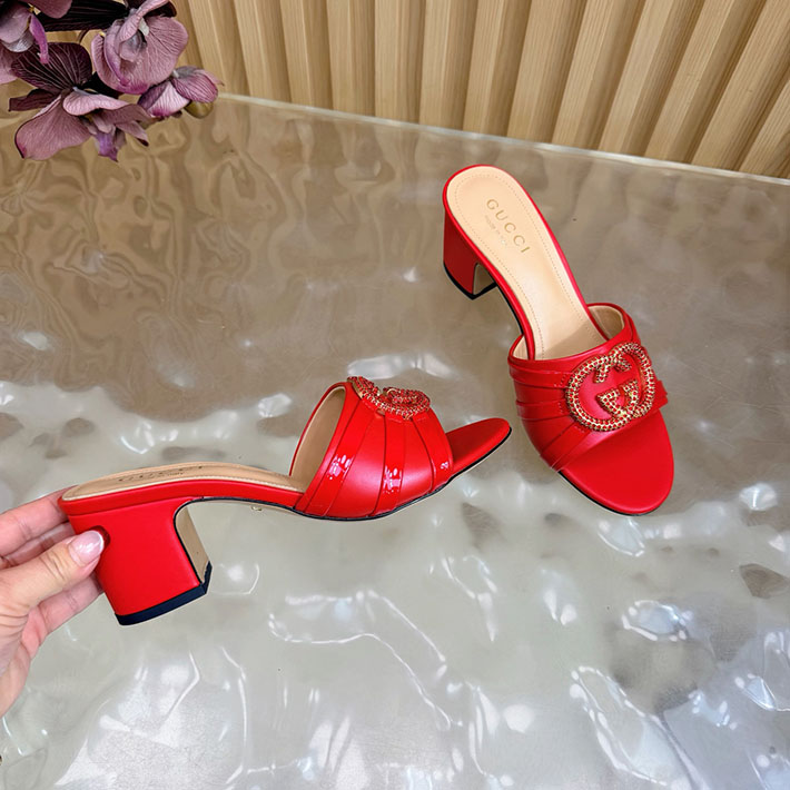 グッチ直営アウトレット店 GUCCI 2026年春夏 新作 インターロッキングG カットアウトサンダル レッド 2631260 グッチ サンダル 定価 - 画像 (4)
