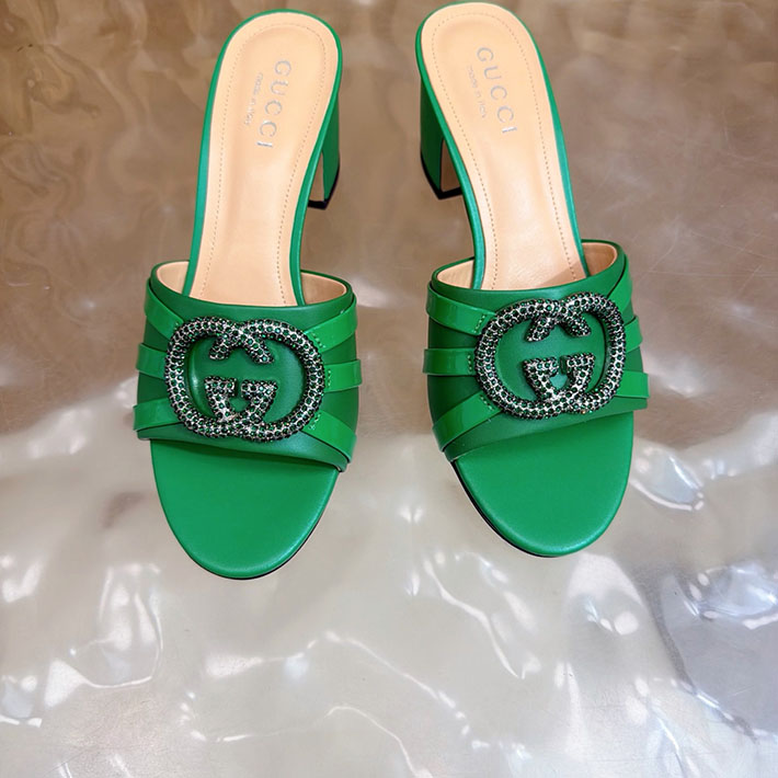グッチ直営アウトレット店 GUCCI 2026年春夏 新作 インターロッキングG カットアウトサンダル グリーン 2631261 グッチ サンダル 新作 - 画像 (6)