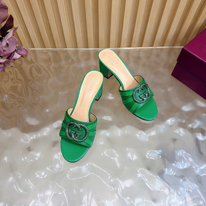 グッチ直営アウトレット店 GUCCI 2026年春夏 新作 インターロッキングG カットアウトサンダル グリーン 2631261 グッチ サンダル 新作 - 画像 (5)