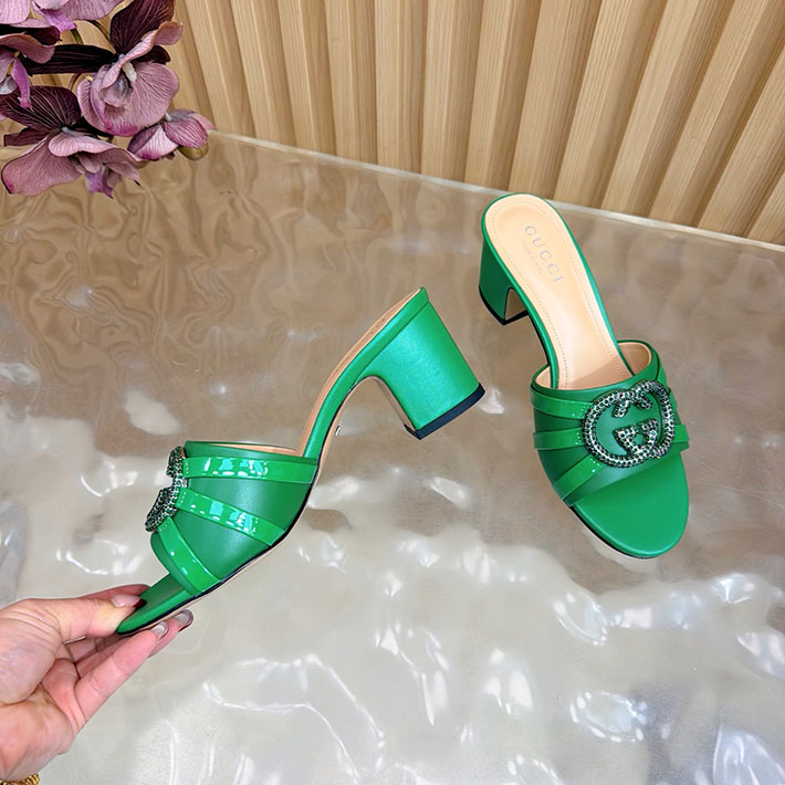 グッチ直営アウトレット店 GUCCI 2026年春夏 新作 インターロッキングG カットアウトサンダル グリーン 2631261 グッチ サンダル 新作 - 画像 (3)