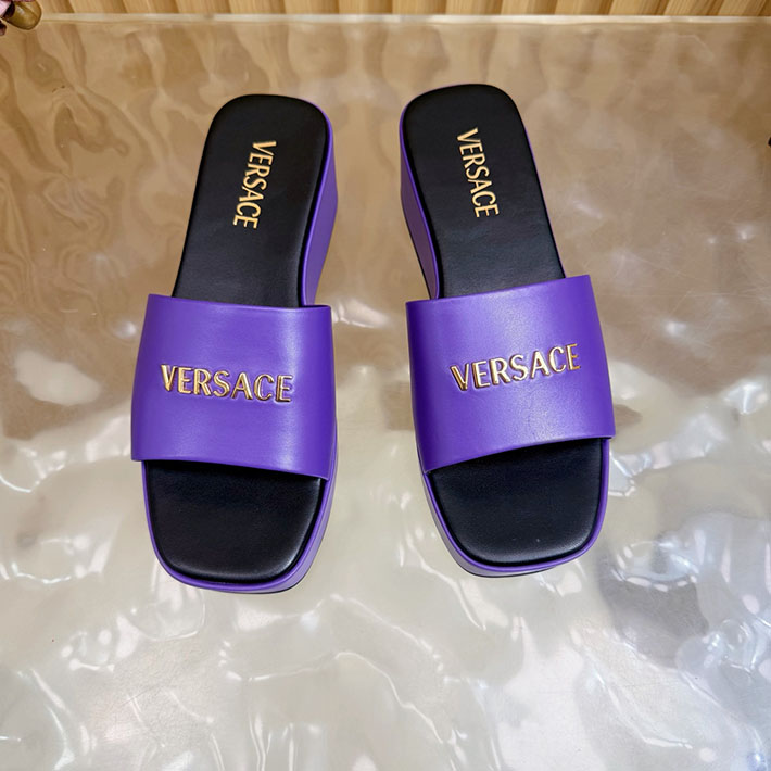 最高級ヴェルサーチェスーパーコピー VERSACE 2026年春夏 新作 Logo 60mm ミュール サンダル パープル 2631270 ヴェルサーチ 靴 安い - 画像 (6)