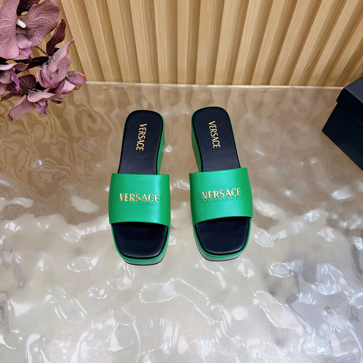 最高級ヴェルサーチェスーパーコピー VERSACE 2026年春夏 新作 Logo 60mm ミュール サンダル グリーン 2631273 ヴェルサーチ 靴 セール - 画像 (7)