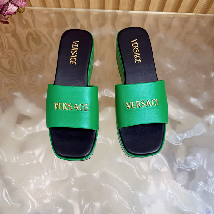 最高級ヴェルサーチェスーパーコピー VERSACE 2026年春夏 新作 Logo 60mm ミュール サンダル グリーン 2631273 ヴェルサーチ 靴 セール - 画像 (6)