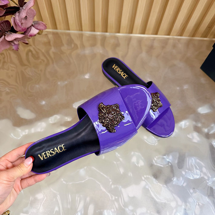 最高級ヴェルサーチェスーパーコピー VERSACE レザーサンダル 本革 2026新作 通販 バイオレット 2631292 ヴェルサーチ アウトレット 値段 - 画像 (3)