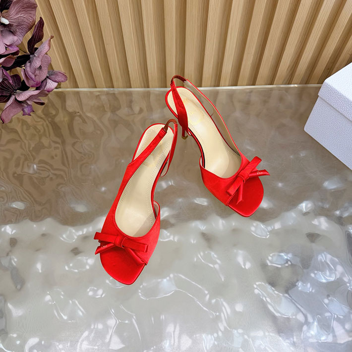 最高級ディオールスーパーコピー Dior 2026年最新 ヒール スリングバックサンダル レッド 2631311 ディオール サンダル 安い - 画像 (5)