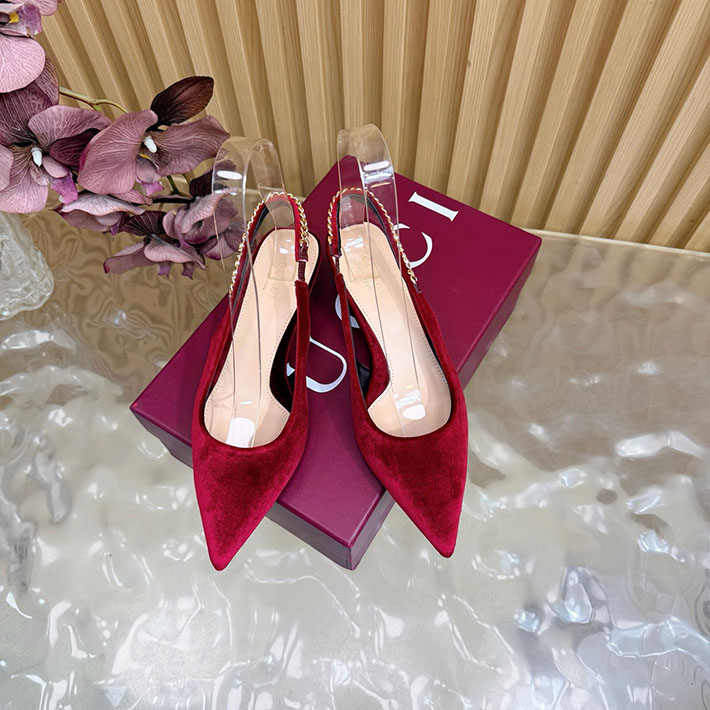 グッチ直営アウトレット店 GUCCI 2026年 新作 ヒール シューズ 靴 レディース ミュール レッド 2631340 グッチ 靴 サンダル - 画像 (8)