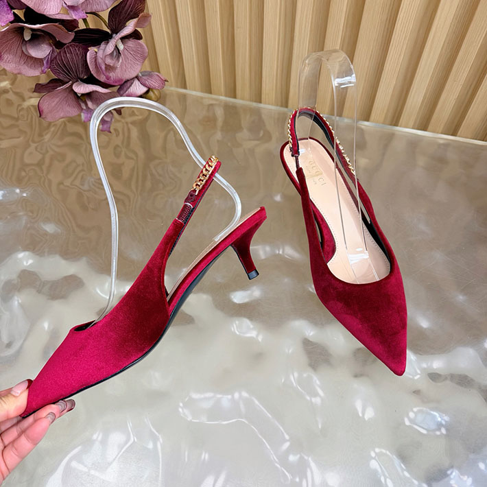 グッチ直営アウトレット店 GUCCI 2026年 新作 ヒール シューズ 靴 レディース ミュール レッド 2631340 グッチ 靴 サンダル - 画像 (5)