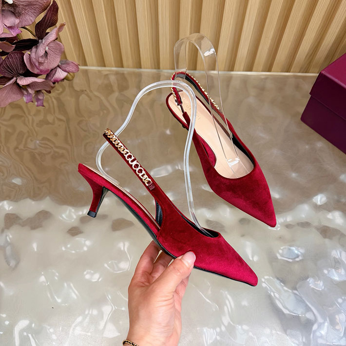 グッチ直営アウトレット店 GUCCI 2026年 新作 ヒール シューズ 靴 レディース ミュール レッド 2631340 グッチ 靴 サンダル - 画像 (3)
