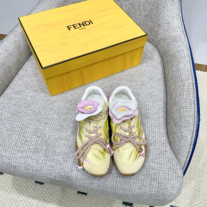 レディース 最高級フェンディスーパーコピー FENDI 2026年春夏 新作 フロー スニーカー イエロー 2631367 フェンディ 靴 アウトレット - 画像 (4)