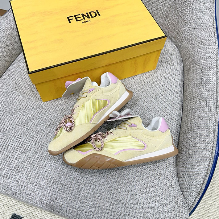 レディース 最高級フェンディスーパーコピー FENDI 2026年春夏 新作 フロー スニーカー イエロー 2631367 フェンディ 靴 アウトレット - 画像 (3)