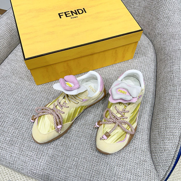 レディース 最高級フェンディスーパーコピー FENDI 2026年春夏 新作 フロー スニーカー イエロー 2631367 フェンディ 靴 アウトレット - 画像 (2)