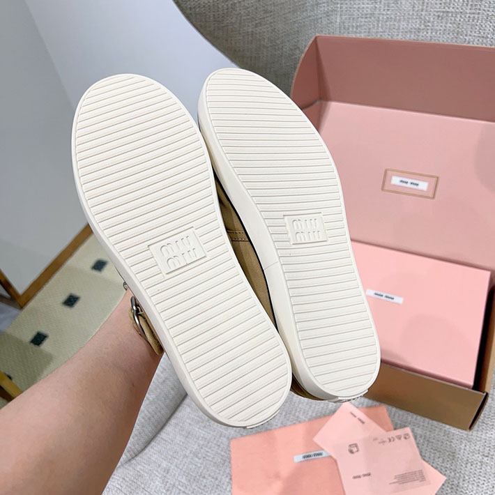 レディース ミュウミュウ MiuMiu カーフレザー(牛革) メリージェーン バレリーナ ブラウン 2631369 Miumiu 靴 アウトレット - 画像 (4)