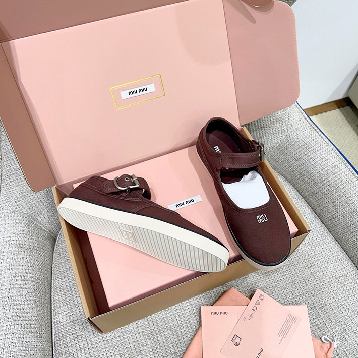 レディース ミュウミュウ MiuMiu カーフレザー(牛革) メリージェーン バレリーナ ワインレッド 2631370 ミュウミュウ アウトレット店舗 - 画像 (9)