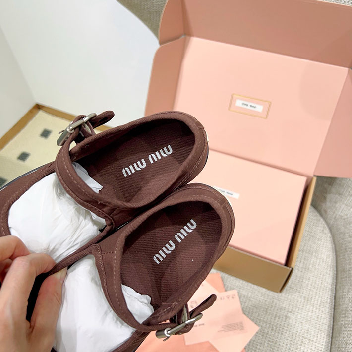 レディース ミュウミュウ MiuMiu カーフレザー(牛革) メリージェーン バレリーナ ワインレッド 2631370 ミュウミュウ アウトレット店舗 - 画像 (5)
