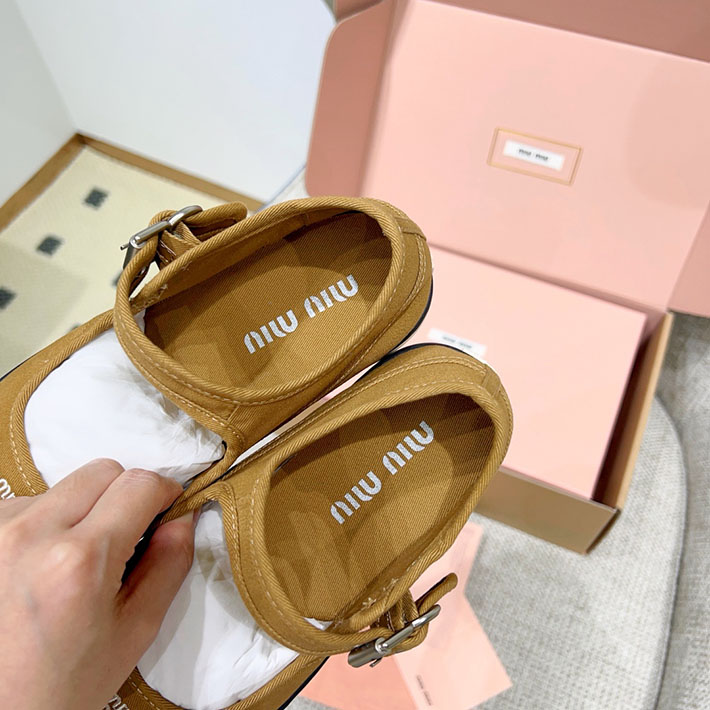 レディース ミュウミュウ MiuMiu カーフレザー(牛革) メリージェーン バレリーナ ブラウン 2631371 Miumiu アウトレット セール - 画像 (5)