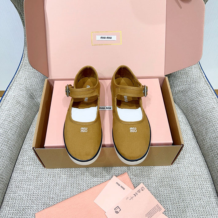 レディース ミュウミュウ MiuMiu カーフレザー(牛革) メリージェーン バレリーナ ブラウン 2631371 Miumiu アウトレット セール - 画像 (2)