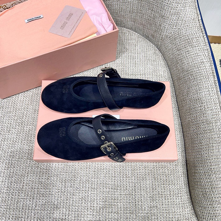 レディース ミュウミュウ MiuMiu 2026年 新作 レザー バレリーナフラットシューズ 2631374 miumiu 靴 レディース - 画像 (9)