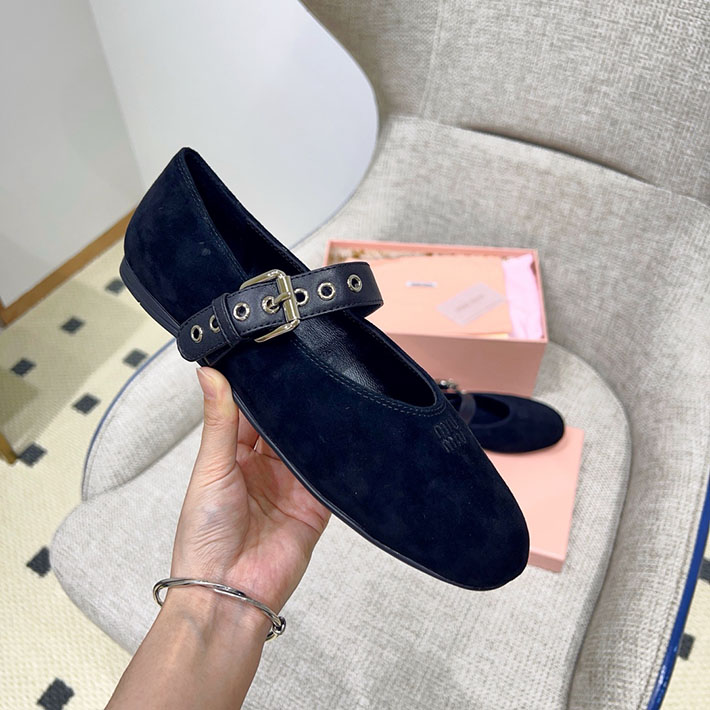 レディース ミュウミュウ MiuMiu 2026年 新作 レザー バレリーナフラットシューズ 2631374 miumiu 靴 レディース - 画像 (8)