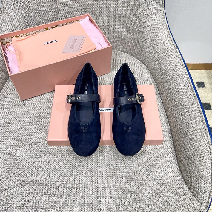レディース ミュウミュウ MiuMiu 2026年 新作 レザー バレリーナフラットシューズ 2631374 miumiu 靴 レディース - 画像 (3)