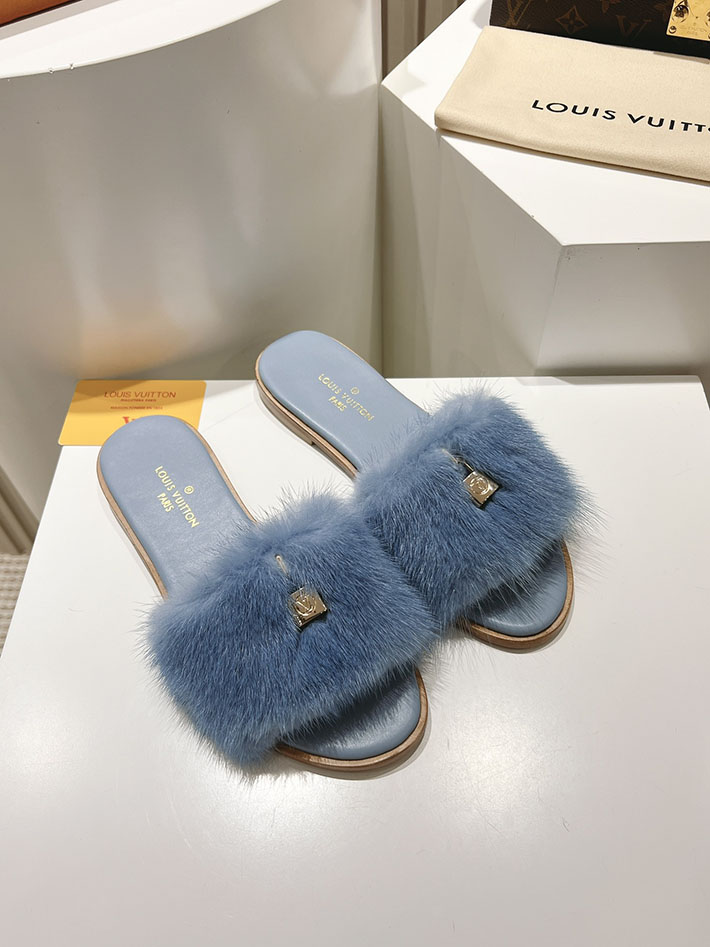 ルイヴィトン ファー サンダル LV Mule Lock It ミュール・ロックイット サンダル ブルー 2631379 ルイヴィトン サンダル アウトレット - 画像 (2)