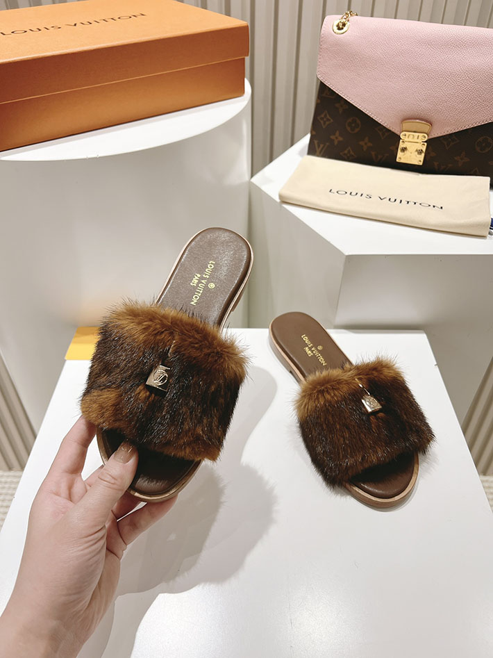ルイヴィトン ファー サンダル LV Mule Lock It ミュール・ロックイット サンダル ブラウン 2631380 ルイヴィトン 靴 レディース - 画像 (6)