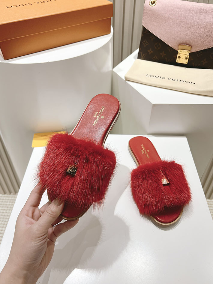 ルイヴィトン ファー サンダル LV Mule Lock It ミュール・ロックイット サンダル レッド 2631381 ルイヴィトン 靴 アウトレット - 画像 (6)