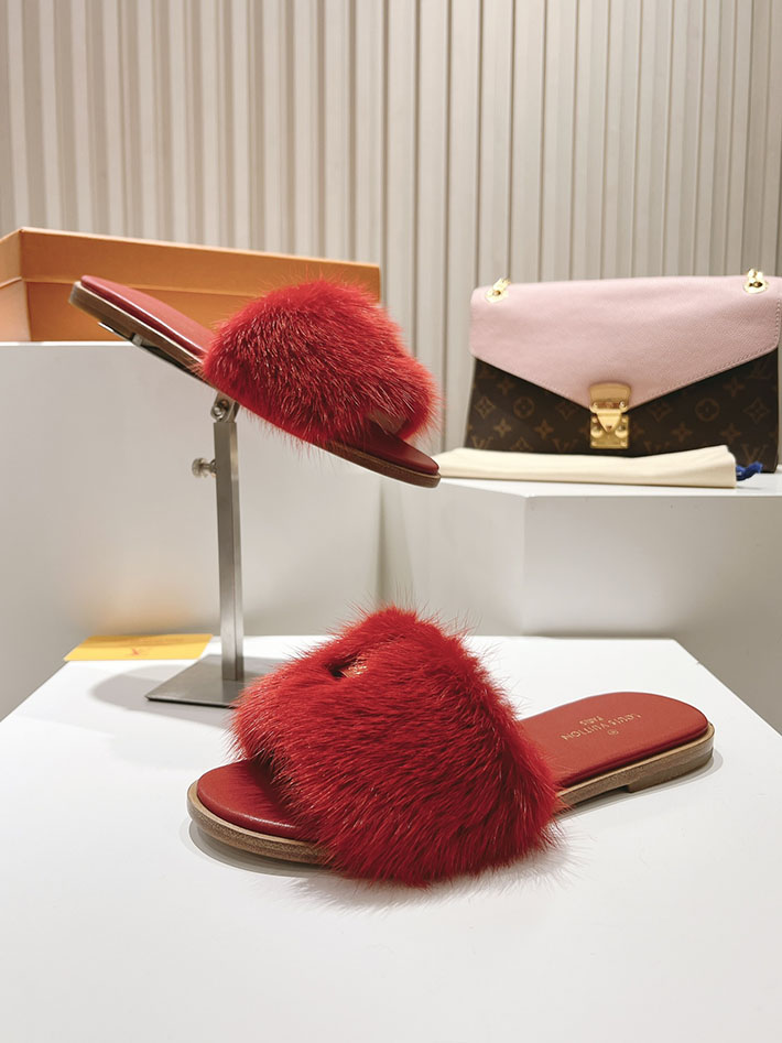 ルイヴィトン ファー サンダル LV Mule Lock It ミュール・ロックイット サンダル レッド 2631381 ルイヴィトン 靴 アウトレット - 画像 (5)