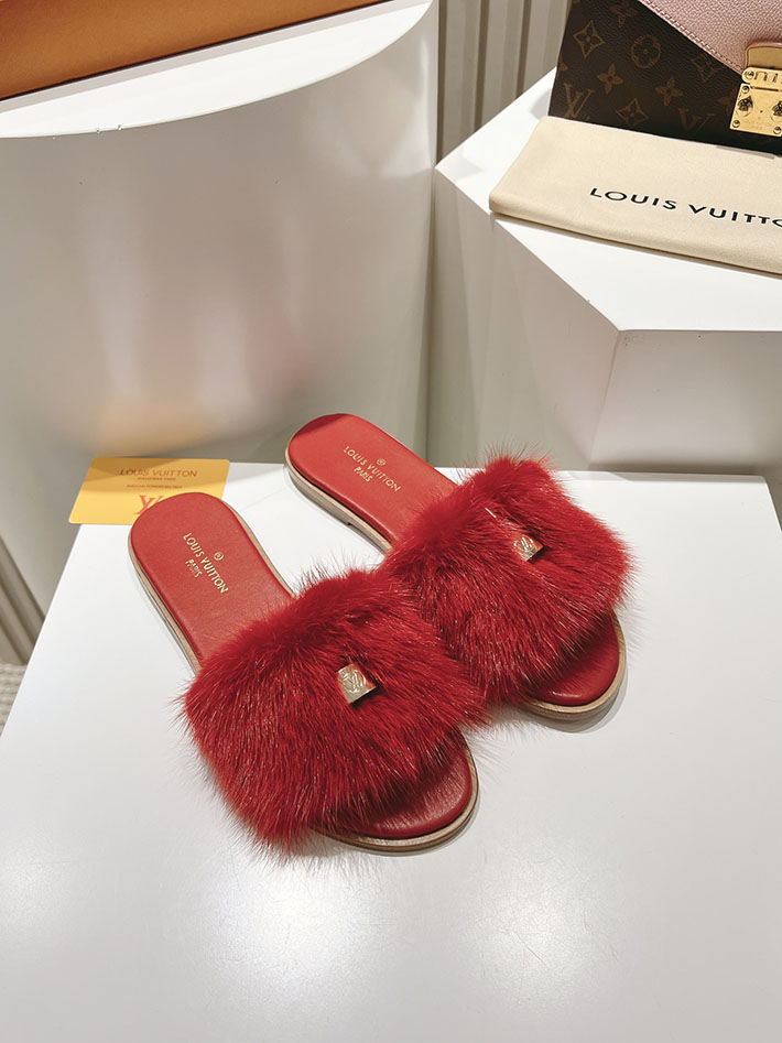 ルイヴィトン ファー サンダル LV Mule Lock It ミュール・ロックイット サンダル レッド 2631381 ルイヴィトン 靴 アウトレット - 画像 (2)